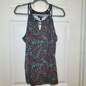 41 Hawthorn Green Leaf Print Top Sz L